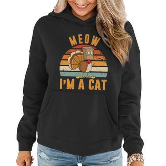 Meow Im A Cat Retro Sunset Funny Turkey Women Hoodie - Monsterry CA
