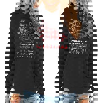 Merry Christmas Buffalo Truck Tree Red Plaid Buffalo Women Hoodie Graphic Print Hooded Sweatshirt - Thegiftio