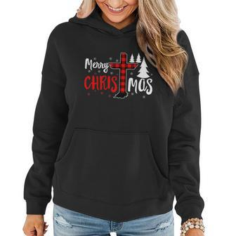 Merry Christmas Christians Buffalo Plaid Tshirt Women Hoodie - Monsterry UK