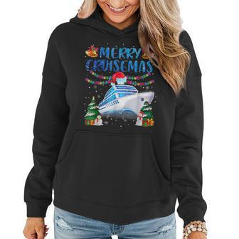 Merry Cruisemas Family Cruise Christmas 2022 Funny Boat Fun V2 Women Hoodie Graphic Print Hooded Sweatshirt - Thegiftio UK