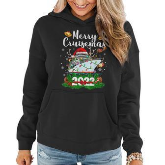 Merry Cruisemas Family Cruise Christmas 2022 Funny Boat Fun Women Hoodie Graphic Print Hooded Sweatshirt - Thegiftio UK
