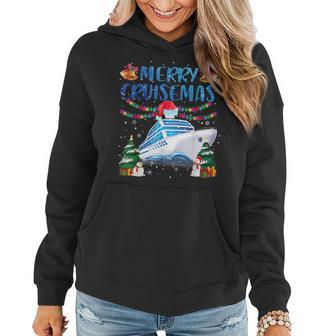 Merry Cruisemas Family Cruise Christmas 2022 Funny Boat Trip Women Hoodie Graphic Print Hooded Sweatshirt - Thegiftio UK