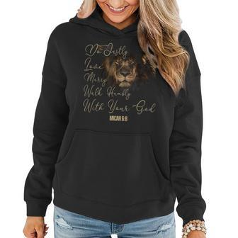 Micah 68 T Bible Verse Do Justice Love Mercy Walk Humbly T Women Hoodie - Seseable
