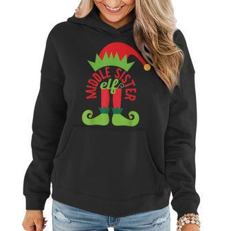 Middle Sister Elf Christmas Matching Family Pajama Women Hoodie | Mazezy