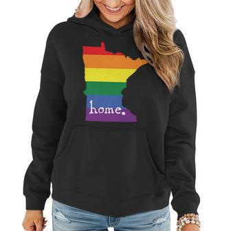Minnesota Gay Pride - Lgbt Rainbow Home State Women Hoodie Graphic Print Hooded Sweatshirt - Thegiftio UK
