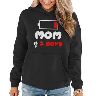 Mom Of 2 Boys Funny 2 Sons Mommy Of Two Boys Mothers Day Women Hoodie - Thegiftio