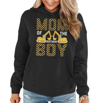 Mom Of The Birthday Boy Tractor Bulldozer Construction Party Women Hoodie | Mazezy
