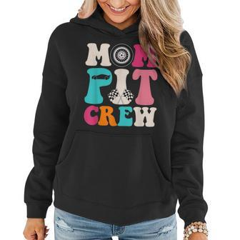 Mom Pit Crew Race Car Birthday Party Racing Mothers Day Women Hoodie | Mazezy