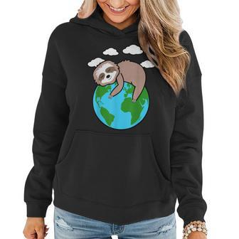 Mother Earth Sloth Pro Environment Cool Earth Day Lover Gift Women Hoodie - Thegiftio UK