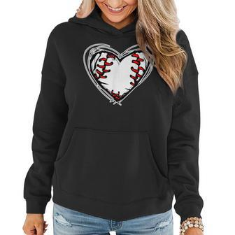 Mothers Day Gifts Distressed Heart Baseball Heart Mom Mama Women Hoodie | Mazezy UK