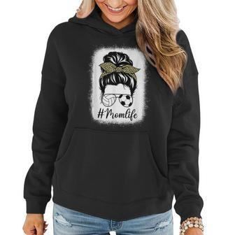 Mothers Day Volleyball And Soccer Mom Life Messy Bun Leopard Women Hoodie | Mazezy