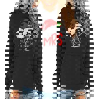 Mrs Claus Funny Christmas Matching Couple Xmas Light Holiday Women Hoodie Graphic Print Hooded Sweatshirt - Thegiftio UK