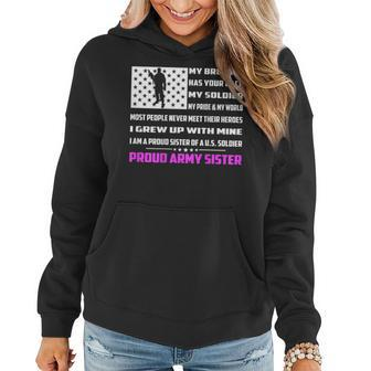 My Brother Has Your Back My Soldier Hero Proud Army Sister Women Hoodie | Mazezy