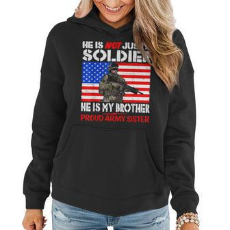 My Brother My Soldier Hero Proud Army Sister Military Family Women Hoodie | Mazezy