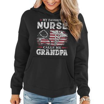 My Favorite Nurse Calls Me Grandpa Usa Flag Father Gift Gift For Mens Women Hoodie | Mazezy DE