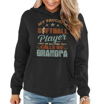My Favorite Softball Player Call Me Grandpa Christmas Gift Women Hoodie | Mazezy