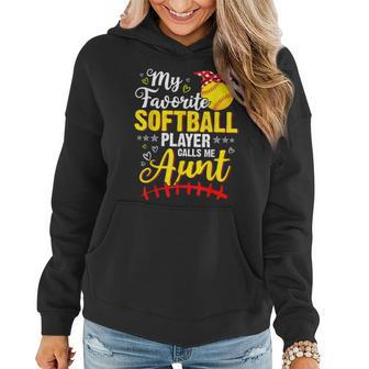 My Favorite Softball Player Calls Me Aunt Softball Player Women Hoodie | Mazezy DE