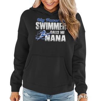 My Favorite Swimmer Calls Me Nana Swim Nana Women Hoodie | Mazezy