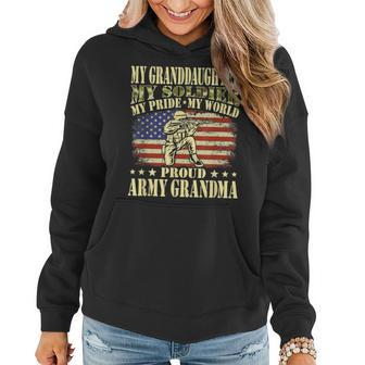 My Granddaughter Is My Soldier Hero Proud Army Grandma Gift Women Hoodie - Seseable