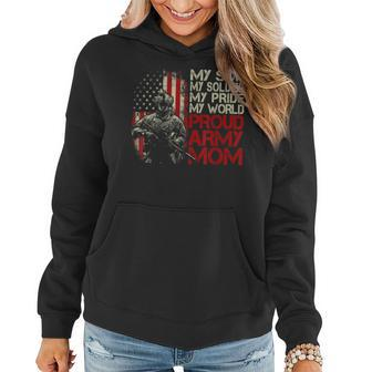 My Son Is A Soldier Proud Army Mom Flag American Gift Women Hoodie | Mazezy
