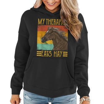 My Therapist Eats Hay Equestrian Horse Riding Gifts Women Hoodie | Mazezy AU