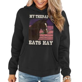 My Therapist Eats Hay Horseback Riding Gifts Women Hoodie | Mazezy