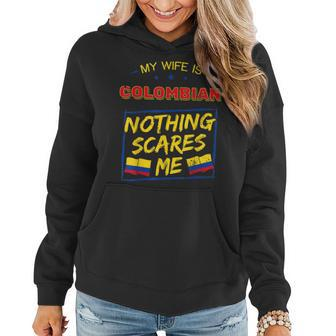 My Wife Is Colombian Republic Of Colombia Heritage Flag Women Hoodie | Mazezy