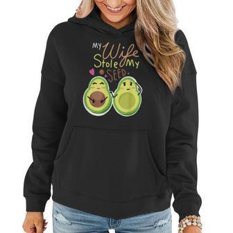 My Wife Stole My Seed Funny Expecting Avocado Dad Gift Women Hoodie | Mazezy