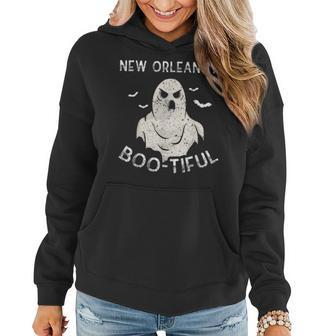 New Orleans Is Boo-Tiful Scary Cute Boo Ghost Halloween Women Hoodie Graphic Print Hooded Sweatshirt - Thegiftio UK