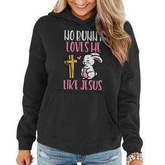 No Bunny Loves Me Like Jesus Easter Christian Religious Women Hoodie - Seseable