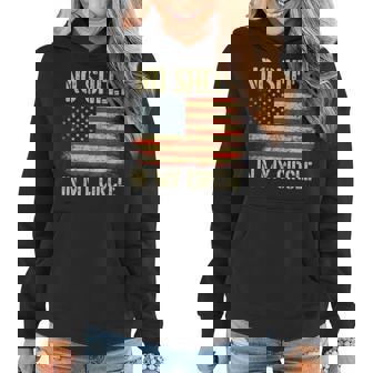 No Sheep In My Circle Patriotic American Flag Women Hoodie Graphic Print Hooded Sweatshirt - Thegiftio