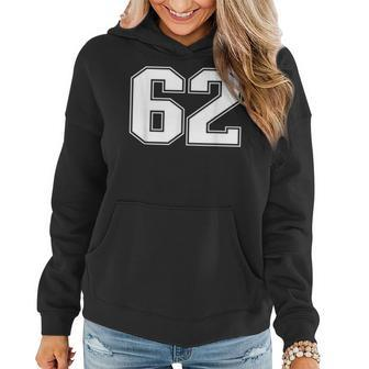 Number 62 Sports Numbered Player Number Sixty-Two Women Hoodie Graphic Print Hooded Sweatshirt - Thegiftio UK