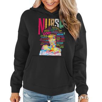 Nurse Black Woman Magic Afro Melanin Queen Black History Women Hoodie - Seseable