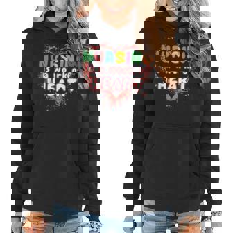 Nurse Heart Design Cute Nurse Day Decoration With Heart Women Hoodie | Mazezy
