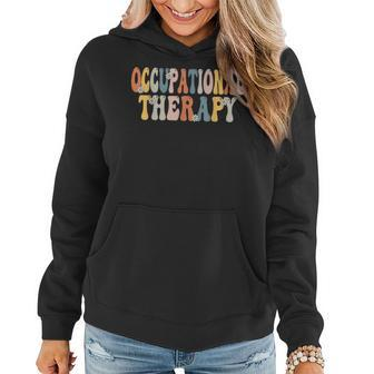Occupational Therapy -Ot Therapist Ot Month Groovy Retro Women Hoodie Graphic Print Hooded Sweatshirt - Thegiftio UK