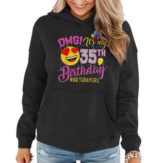 Omg Its My 35Th Birthday Mädchen- Zum 35 Geburtstag Frauen Hoodie - Seseable