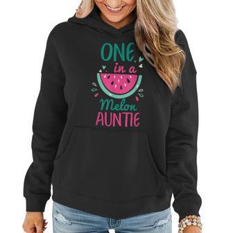One In A Melon Auntie Watermelon  Family Matching  Women Hoodie