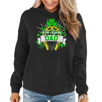 One Lucky Dad Happy St Patricks Day Shamrock Gifts Family Women Hoodie - Seseable