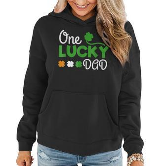One Lucky Dad St Patricks Day Pregnancy Announcemen Women Hoodie - Seseable