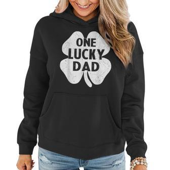 One Lucky Dad St Patricks Day Shamrock Daddy Women Hoodie - Seseable