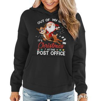 Out Of My Way Its Christmas At The Post Office Funny Women Hoodie Graphic Print Hooded Sweatshirt - Thegiftio UK