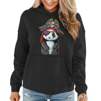 Panda Pirate T Jolly Roger Flag Skull And Crossbones Women Hoodie | Mazezy