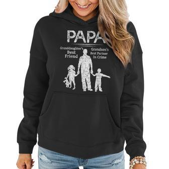 Papa And Granddaughter Grandson Fathers Day Grandpa Matching Women Hoodie | Mazezy