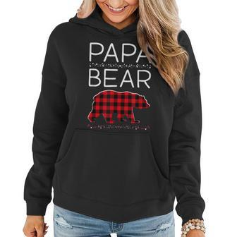 Papa Bear Christmas Pajamas Matching Family Plaid Men Women Hoodie Graphic Print Hooded Sweatshirt - Thegiftio UK