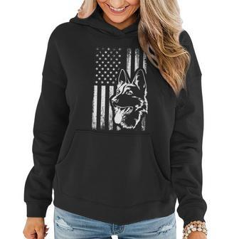 Patriotic German Shepherd American Flag Dog Lover Gift Tshirt V2 Women Hoodie - Monsterry AU