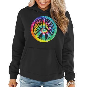 Peace Sign Love Tie Dye 60S 70S Hippie Costume Girls Women Women Hoodie | Mazezy