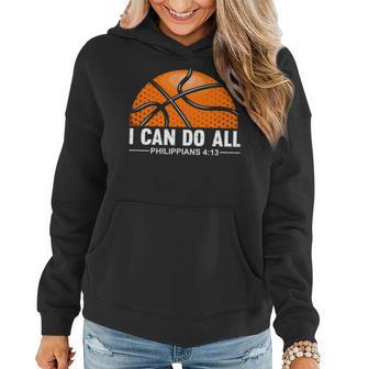 Philippians 4 13 I Can Do All Things Christian Basketball Women Hoodie - Seseable