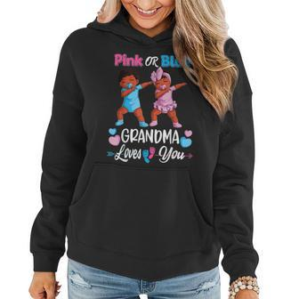 Pink Or Blue Grandma Loves You Black Baby Gender Reveal Men Women Hoodie | Mazezy