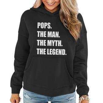Pops The Man The Myth The Legend Fathers Day Gift Idea Daddy Dog Women Hoodie - Monsterry UK