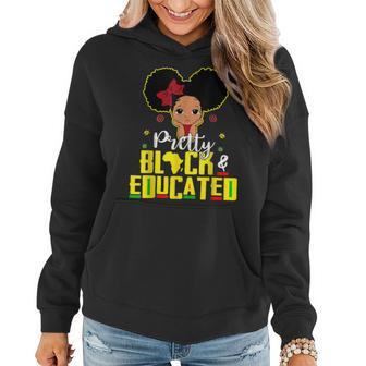Pretty Black And Educated I Am The Strong African Queen Girl V2 Women Hoodie - Seseable